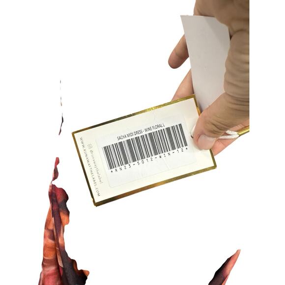 Runaway The Label - Sacha Midi Dress in Wine Floral Bodycon Ruched Womens L New - Picture 6 of 10